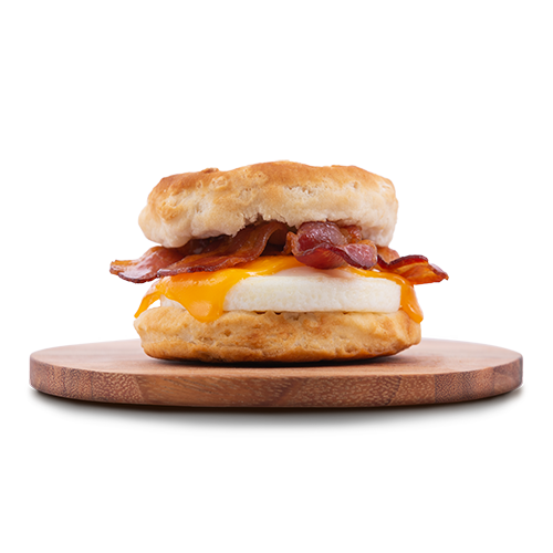 Piled High Biscuit with Bacon, Egg & Cheese