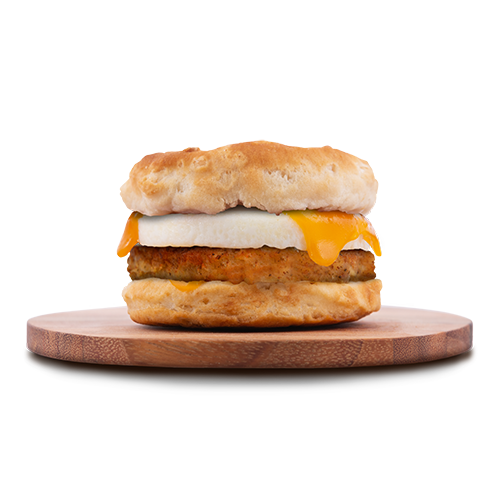 Piled High Biscuit with Turkey Sausage, Egg & Cheese